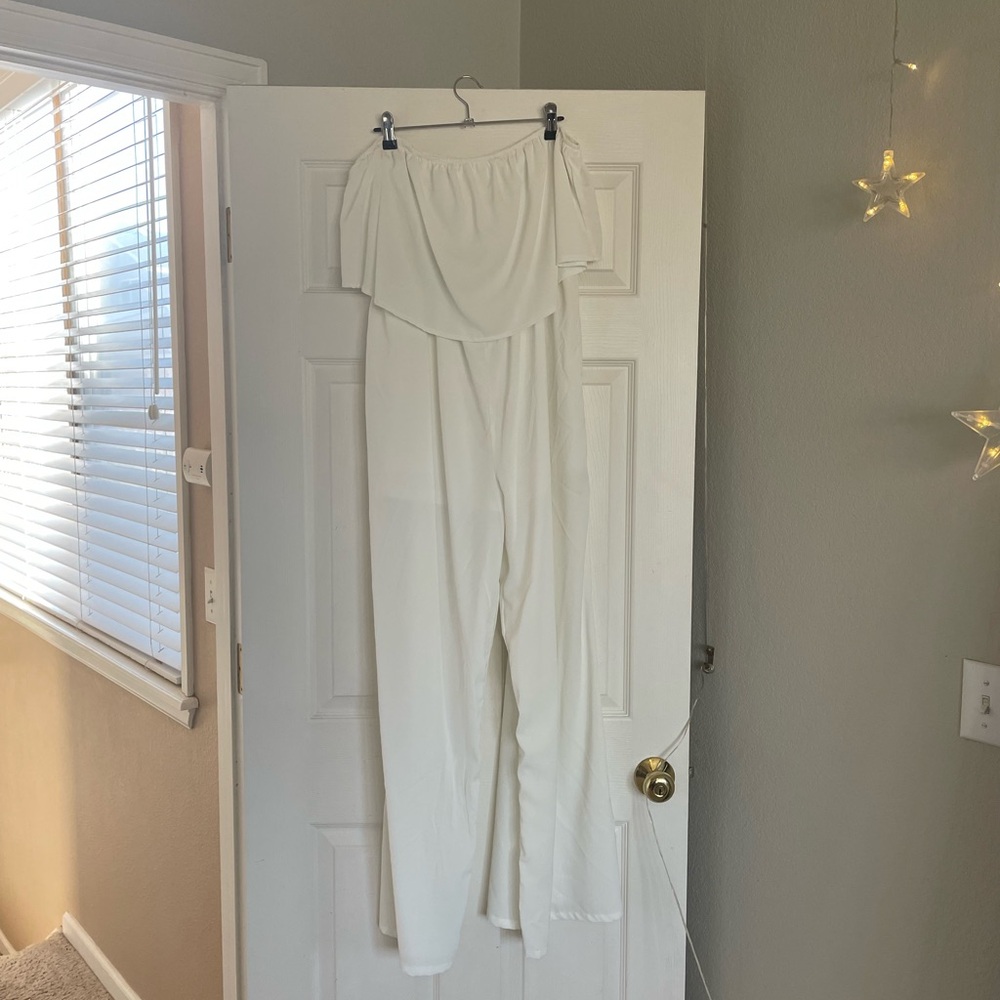 SHEIN White Off the Shoulder Romper